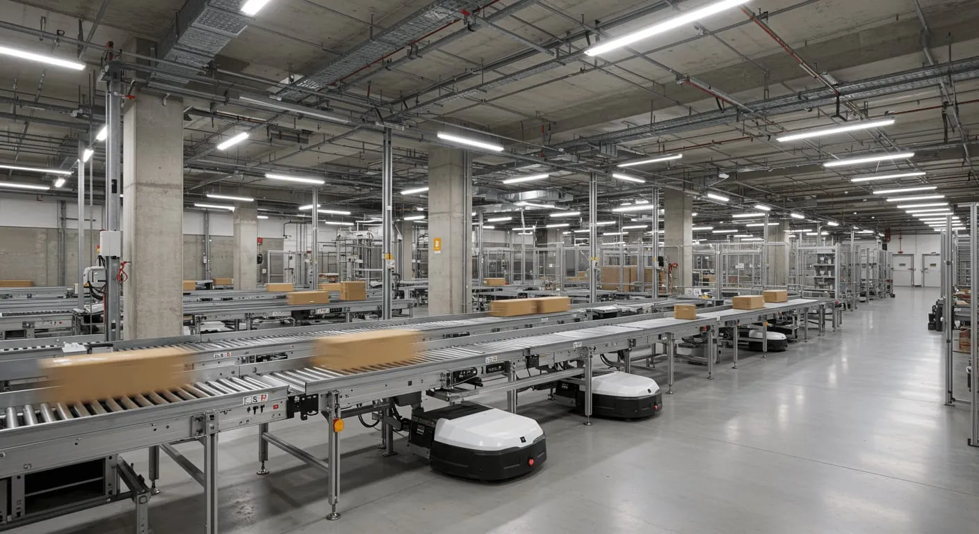 Automatisierte Fördertechnik verbindet Lager- und Versandbereiche